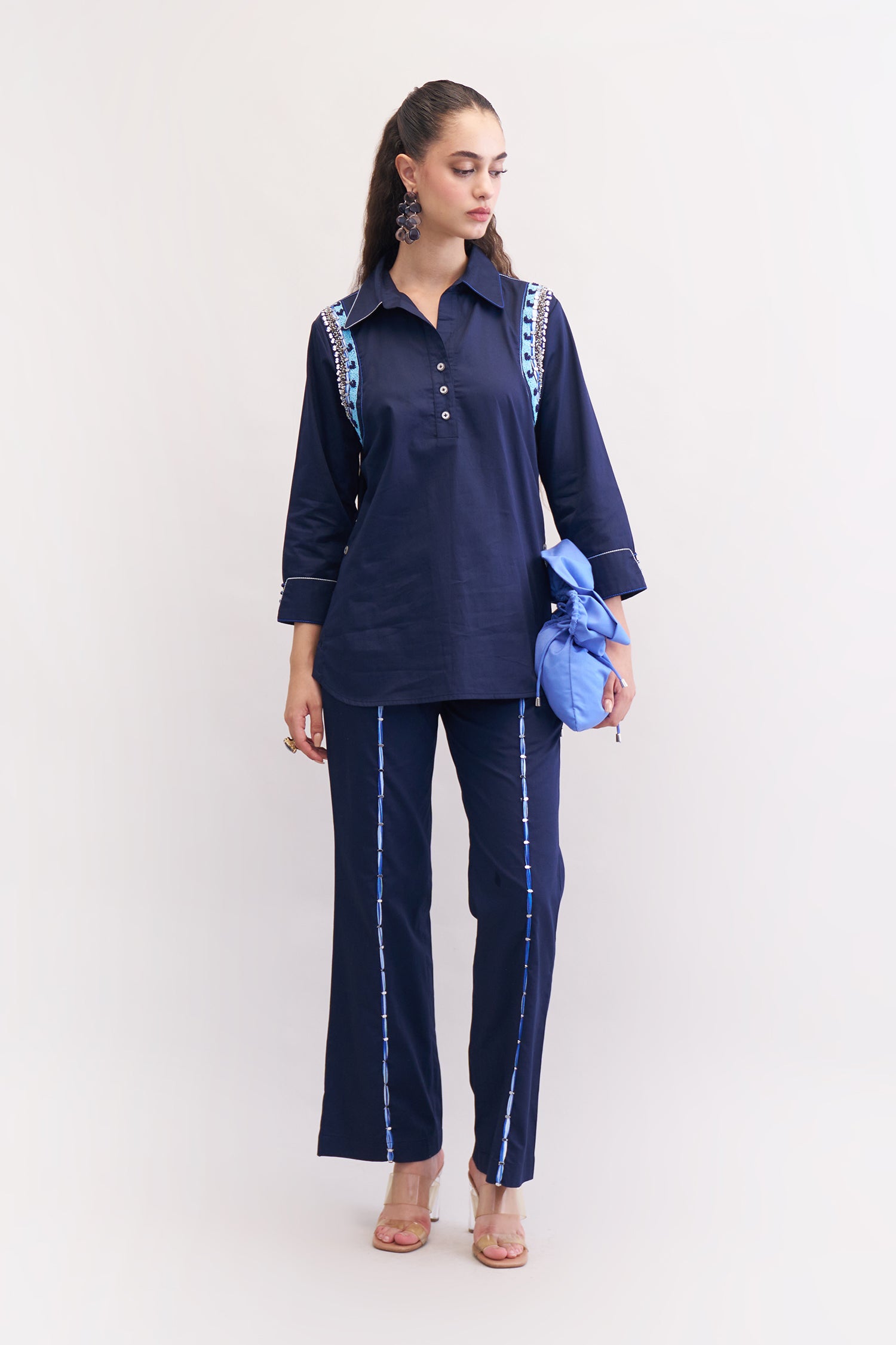 JOLIE SHIRT & TROUSERS NAVY