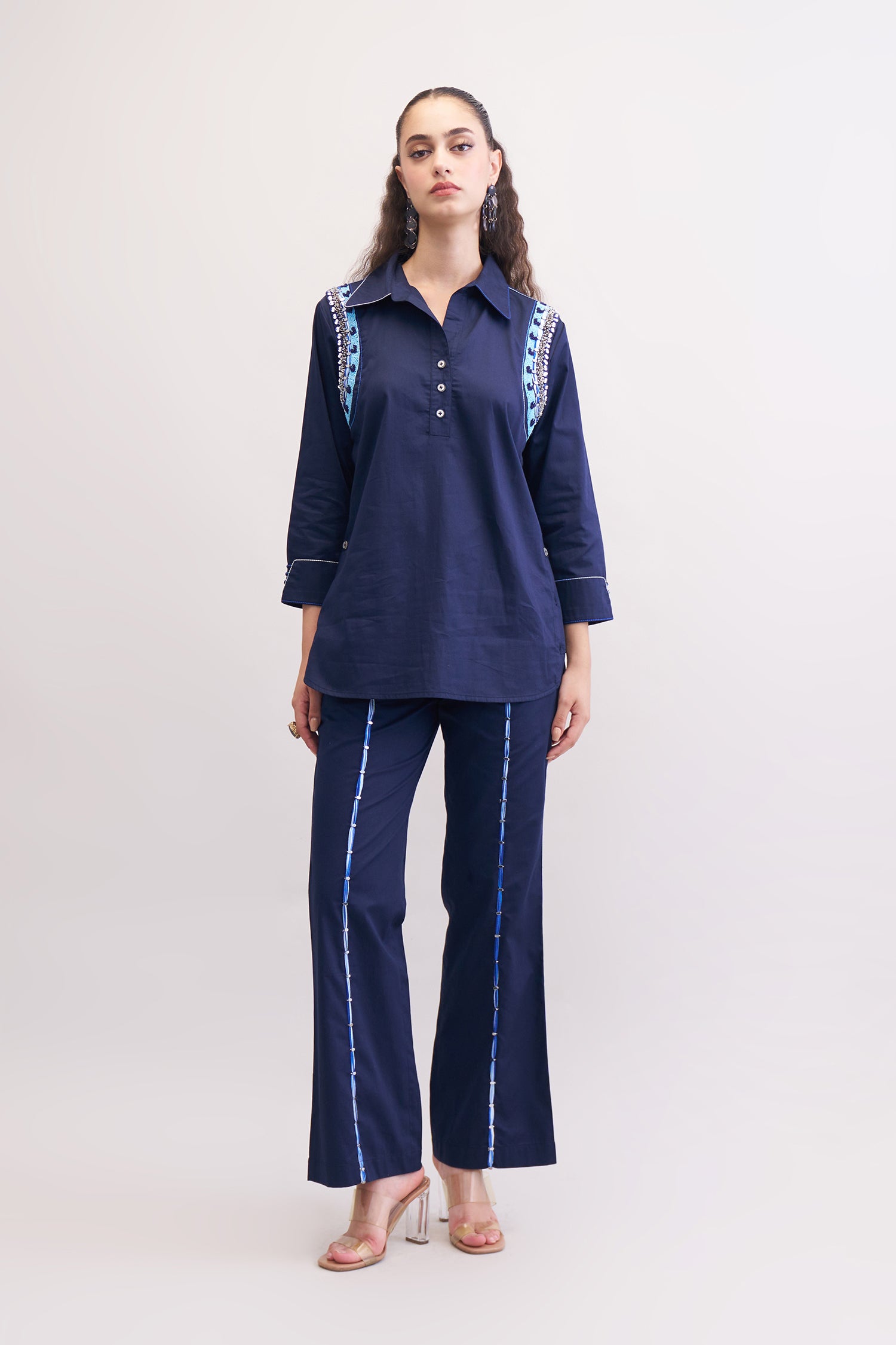 JOLIE SHIRT & TROUSERS NAVY