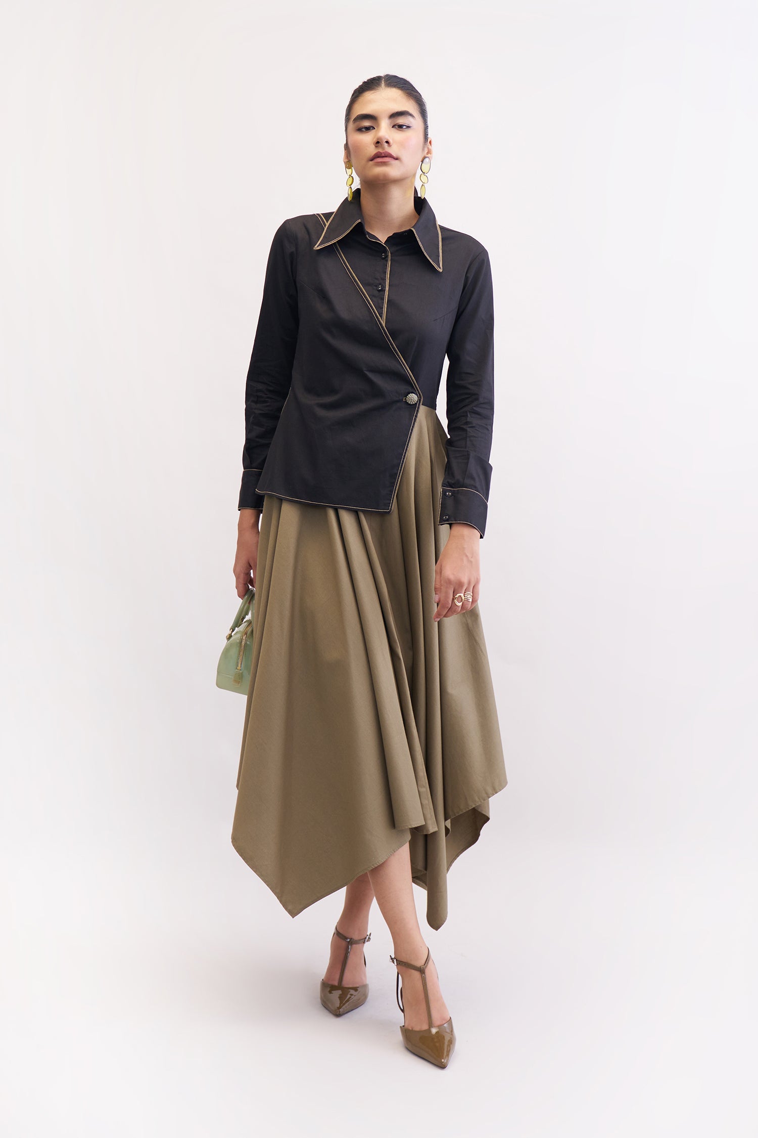 LALALAND DRESS MUSHROOM & BLACK