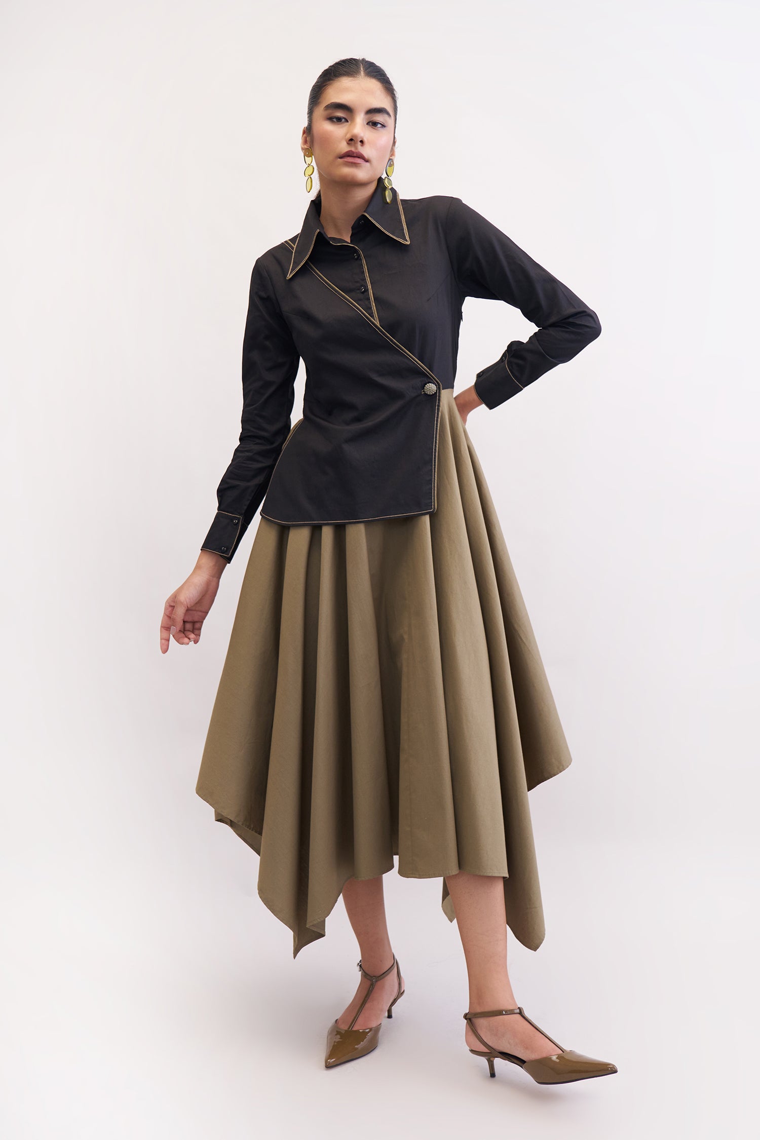 LALALAND DRESS MUSHROOM & BLACK