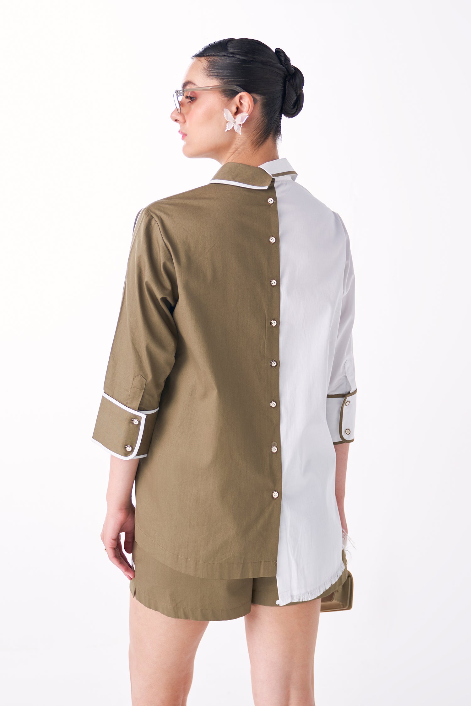 PAC SHIRT WITH SHORTS MUSHROOM AND WHITE