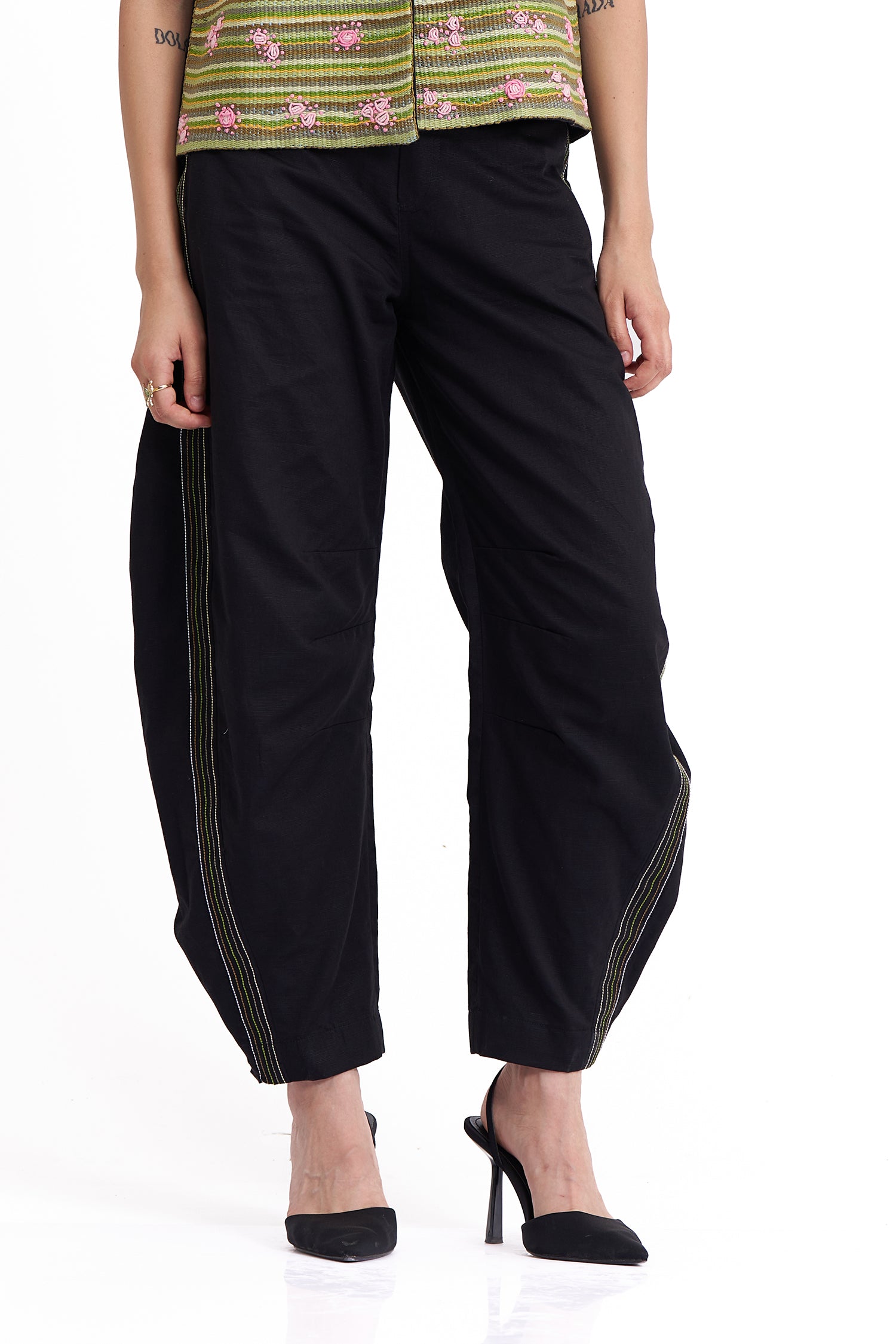 BASQUE BARREL PANTS BLACK