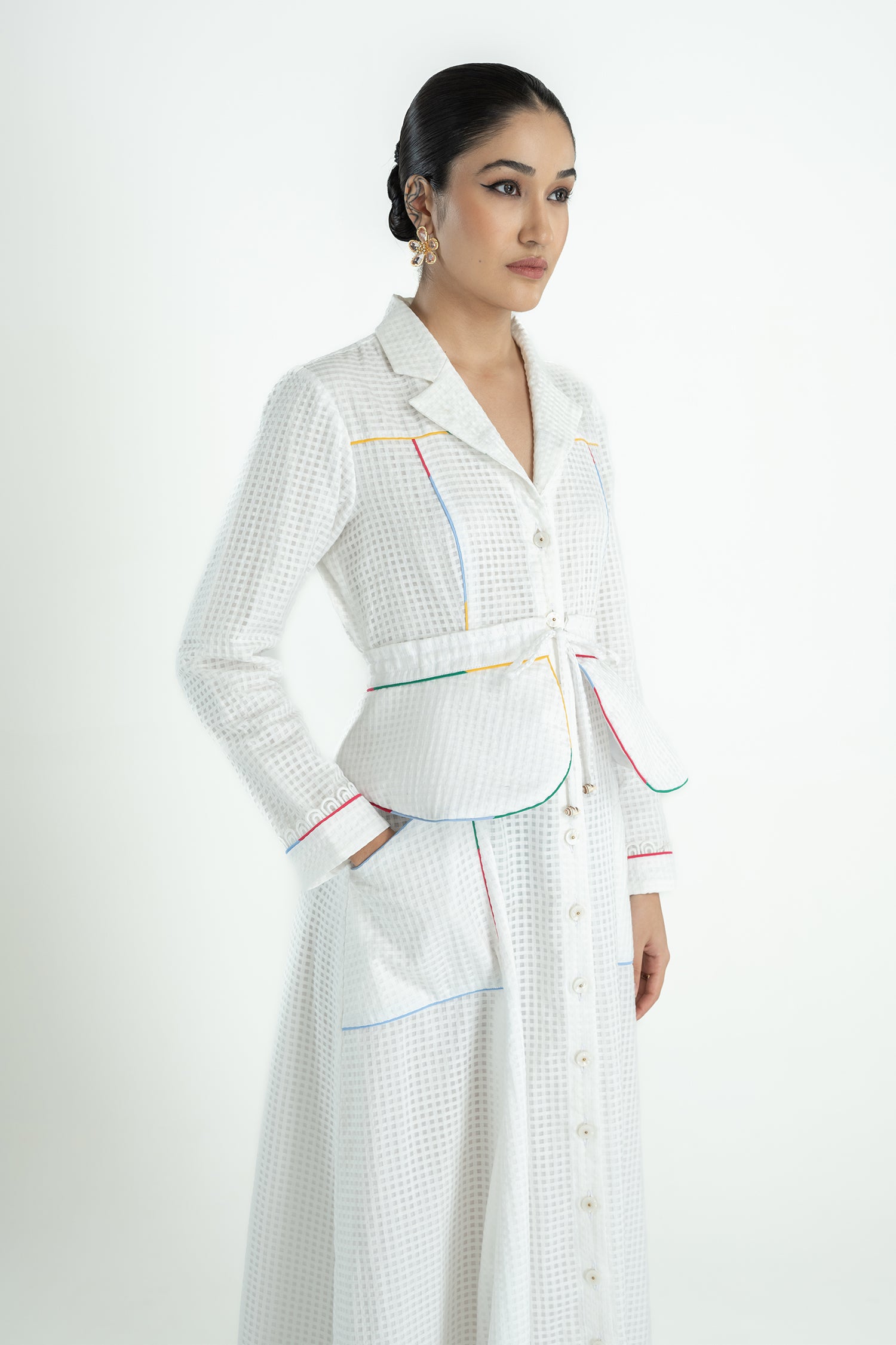 HATHWAY BELTED DRESS LONG