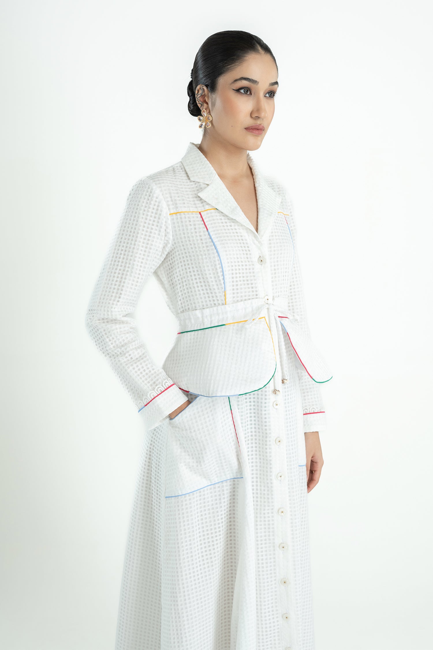 HATHWAY BELTED DRESS LONG