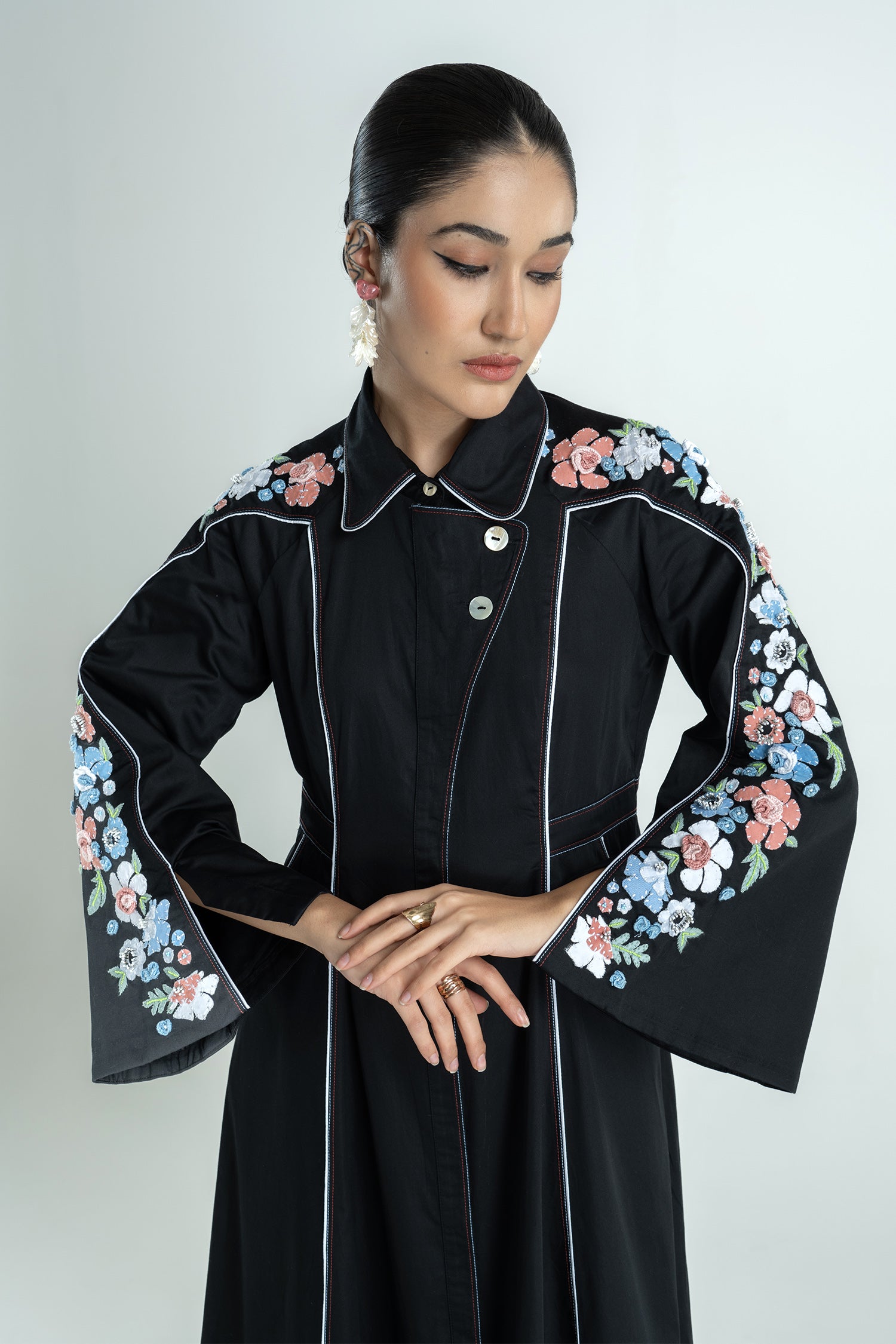 TESSA DRESS LONG BLACK