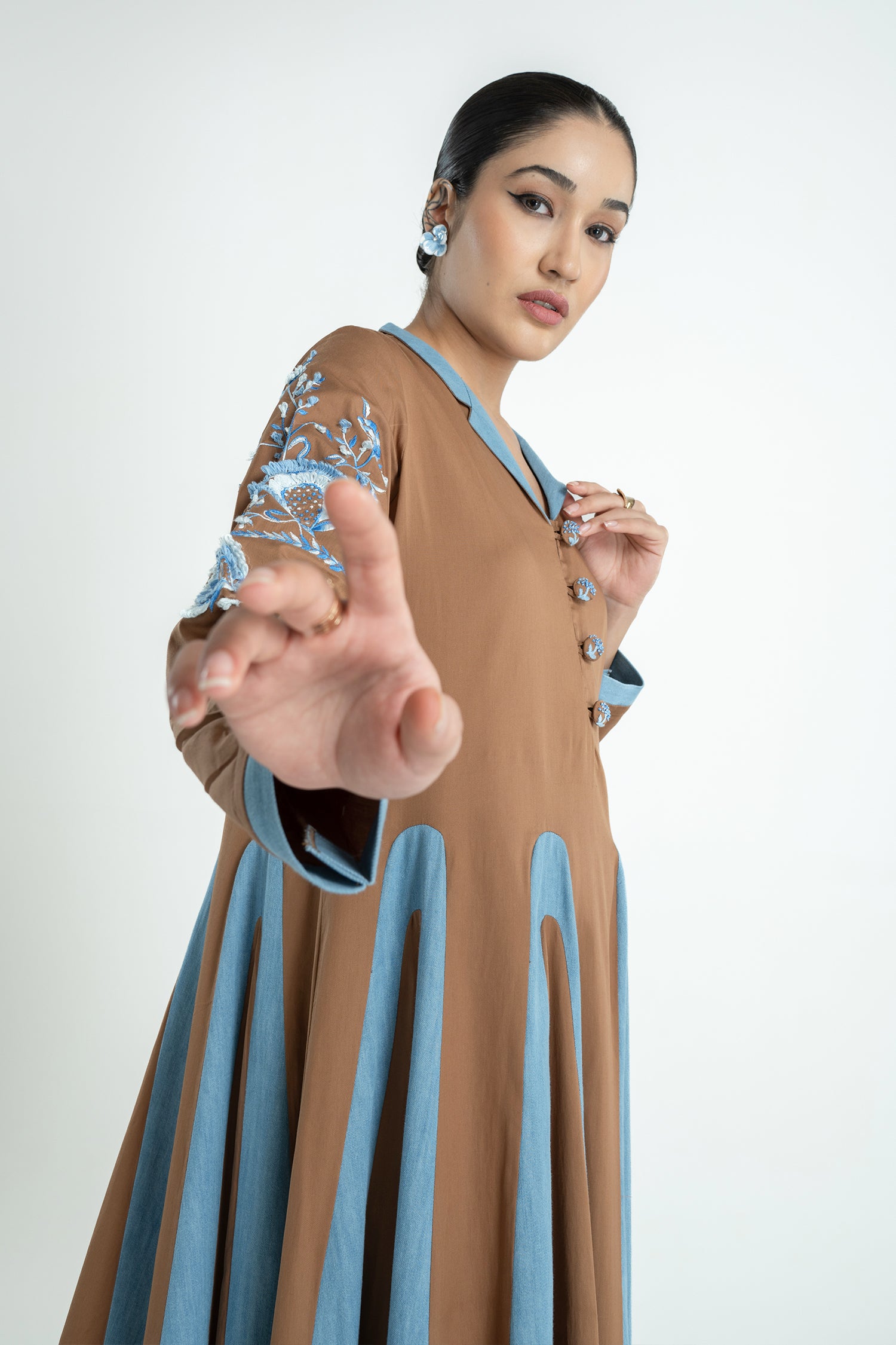 ARIEL DRESS LONG TAN