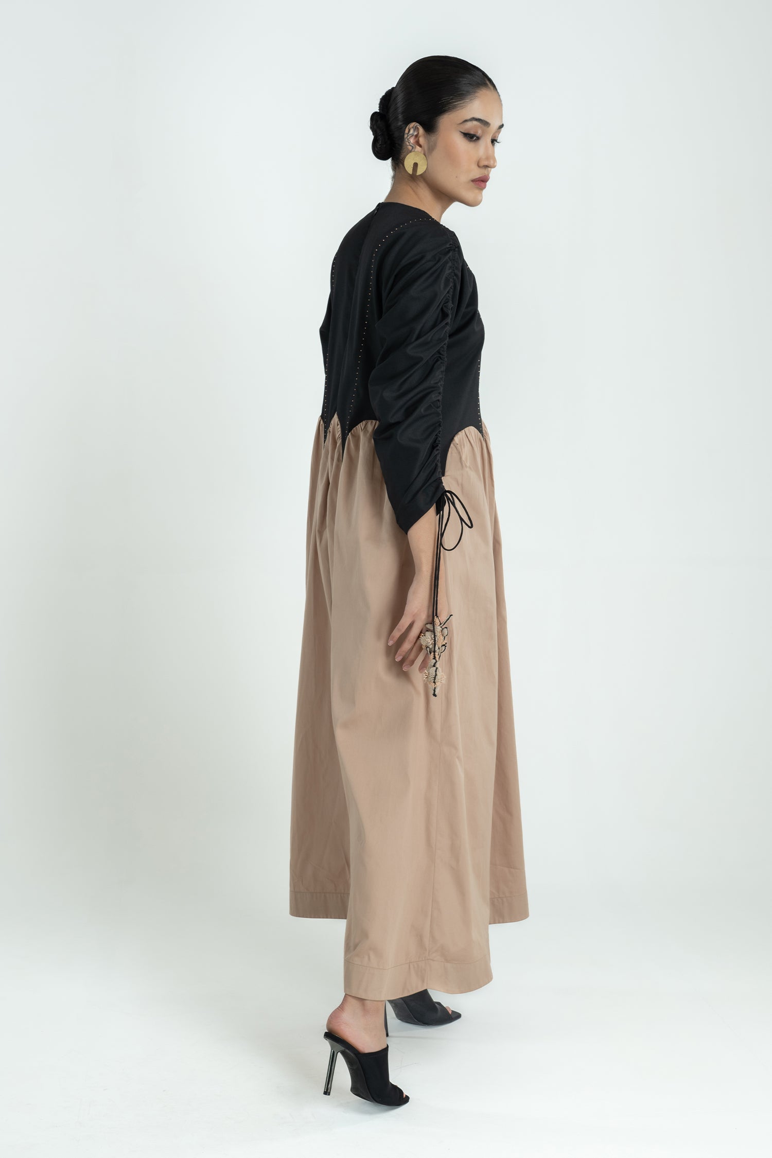 FEMME DRESS LONG BLACK MUSHROOM