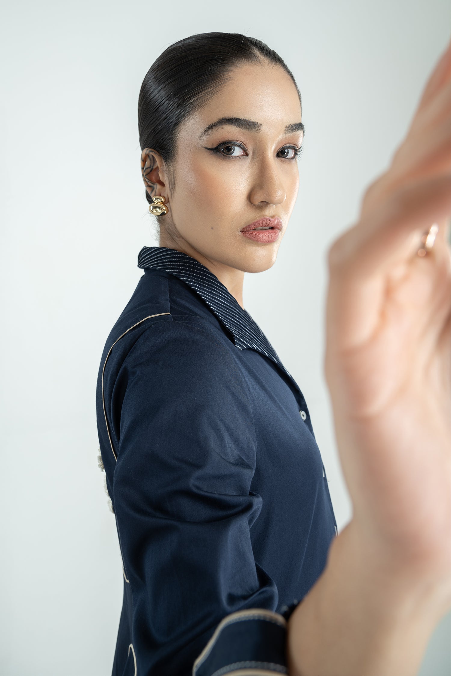 DAWN DRESS LONG NAVY