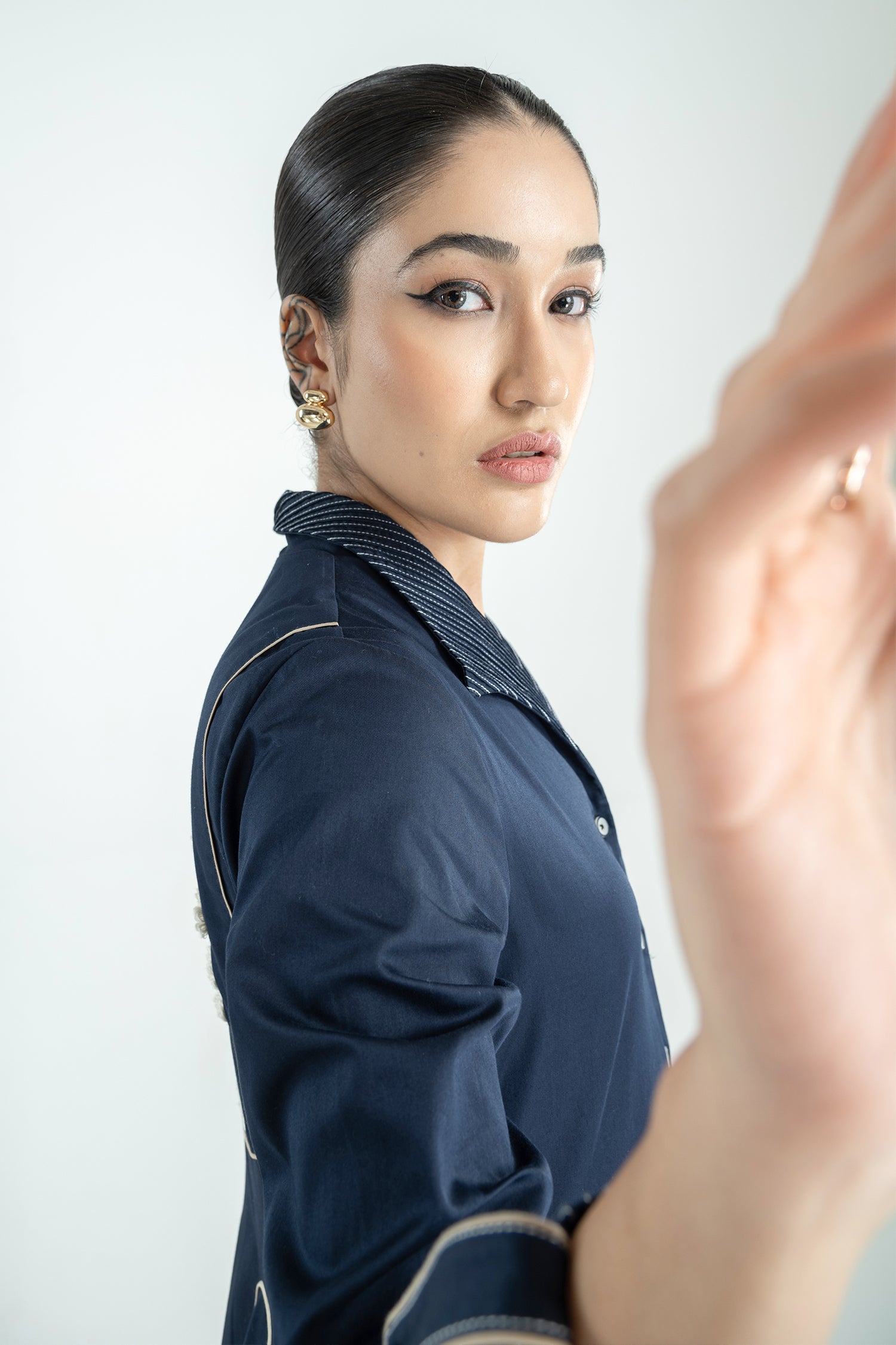 DAWN DRESS LONG NAVY