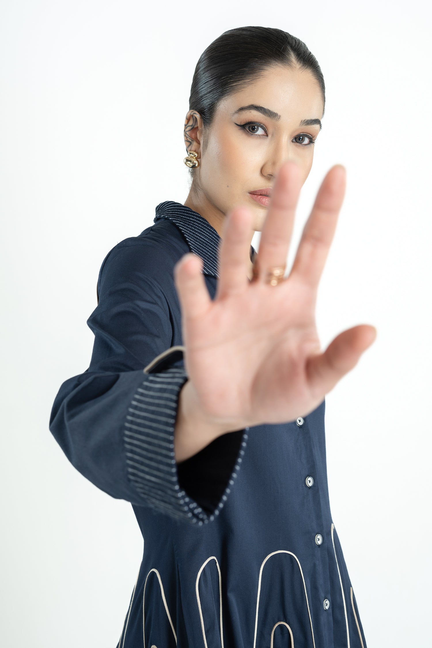 DAWN DRESS LONG NAVY