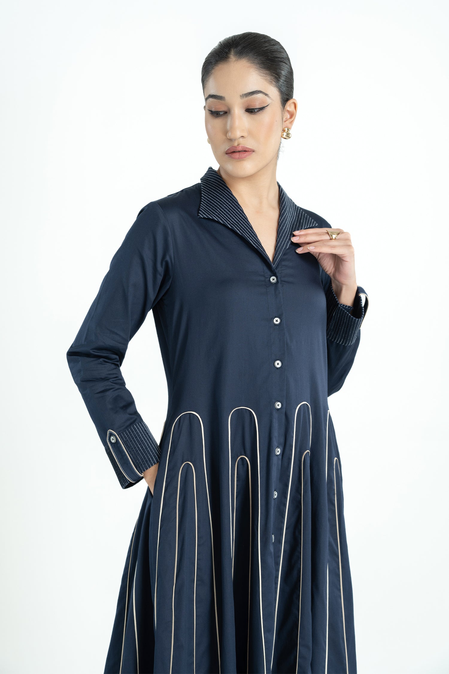DAWN DRESS LONG NAVY