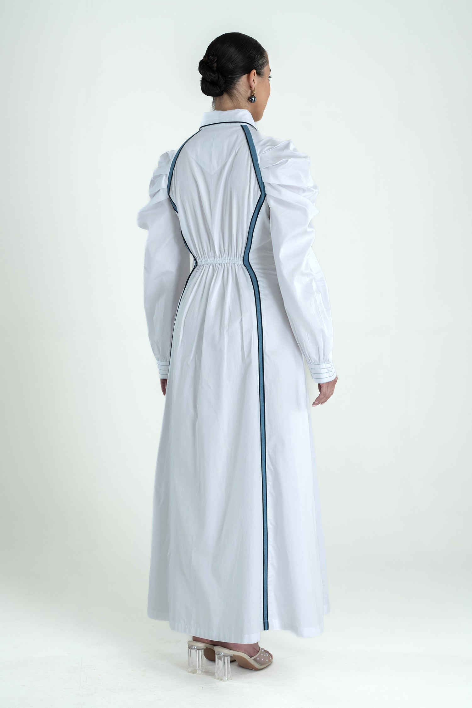 BLOOMY DRESS LONG WHITE