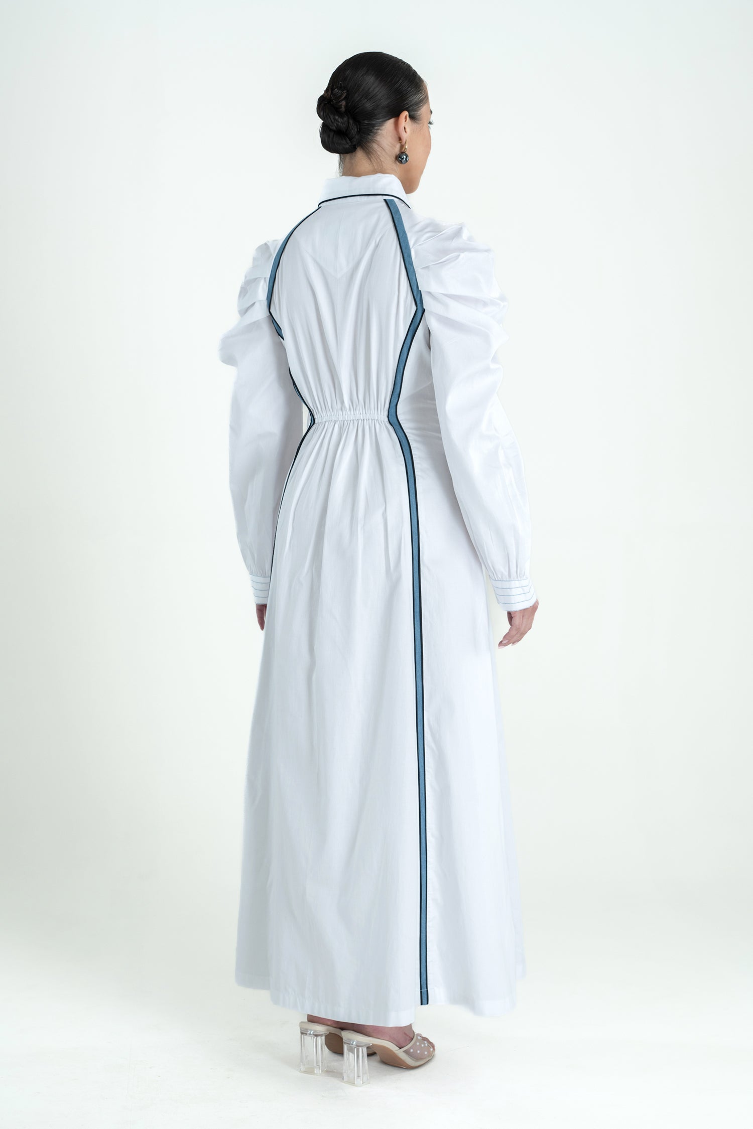 BLOOMY DRESS LONG WHITE