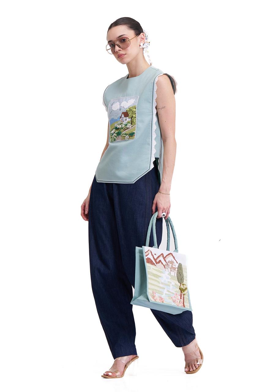 BASQUE BARREL PANTS DARK BLUE