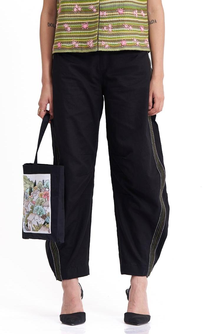 BASQUE BARREL PANTS BLACK